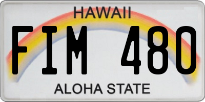 HI license plate FIM480