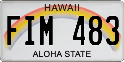HI license plate FIM483