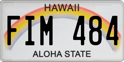 HI license plate FIM484