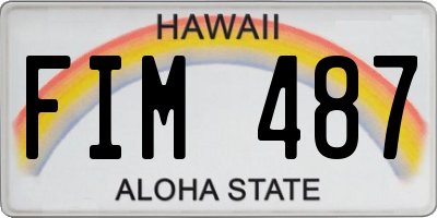 HI license plate FIM487