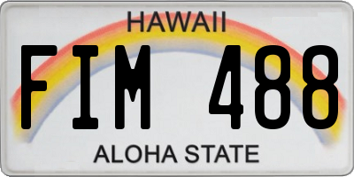 HI license plate FIM488