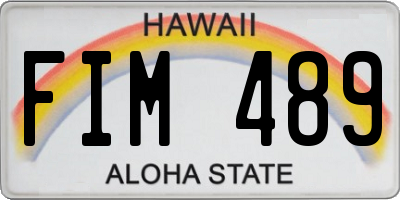 HI license plate FIM489