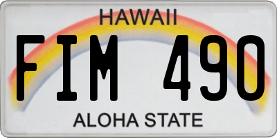 HI license plate FIM490