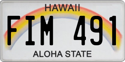 HI license plate FIM491