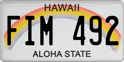 HI license plate FIM492