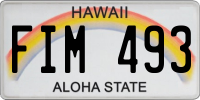 HI license plate FIM493