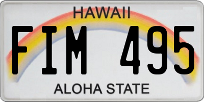HI license plate FIM495
