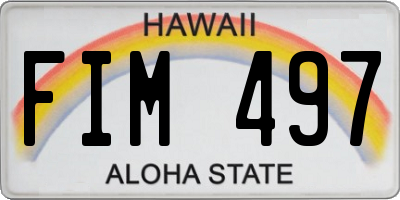 HI license plate FIM497