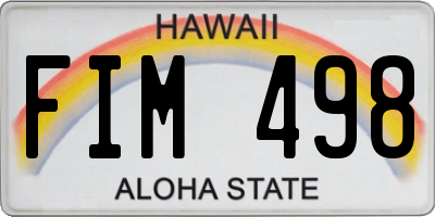HI license plate FIM498