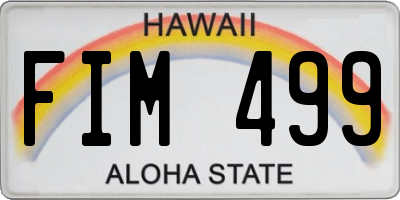 HI license plate FIM499