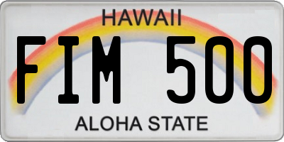 HI license plate FIM500