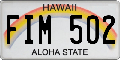 HI license plate FIM502