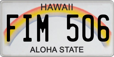 HI license plate FIM506