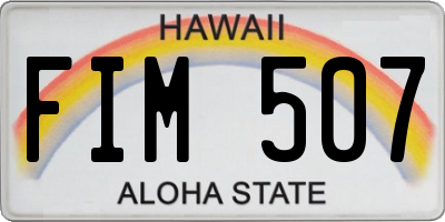 HI license plate FIM507