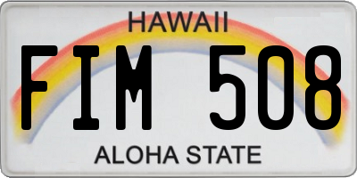 HI license plate FIM508