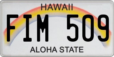 HI license plate FIM509