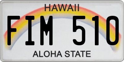 HI license plate FIM510