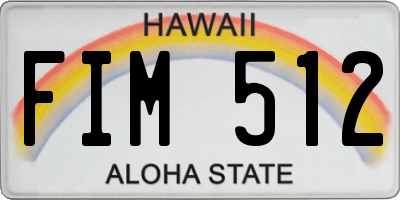 HI license plate FIM512