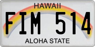 HI license plate FIM514