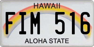 HI license plate FIM516