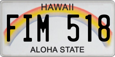 HI license plate FIM518