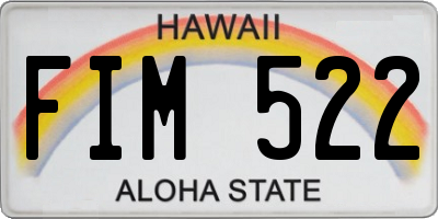 HI license plate FIM522
