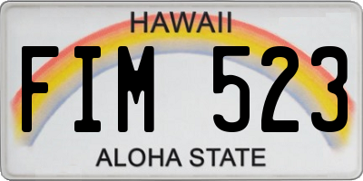 HI license plate FIM523