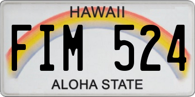 HI license plate FIM524