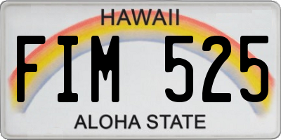 HI license plate FIM525