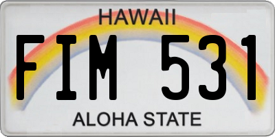 HI license plate FIM531