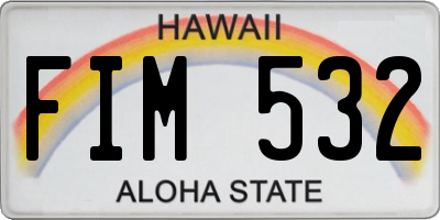 HI license plate FIM532