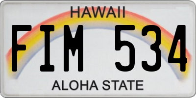 HI license plate FIM534
