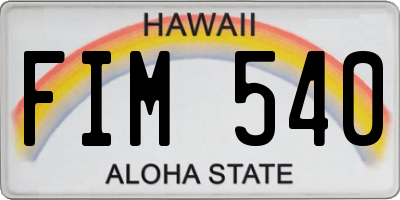 HI license plate FIM540