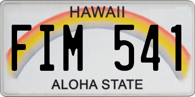 HI license plate FIM541