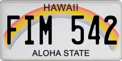HI license plate FIM542