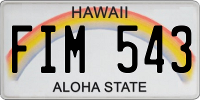HI license plate FIM543