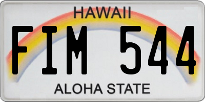 HI license plate FIM544
