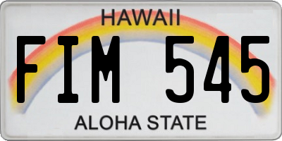 HI license plate FIM545