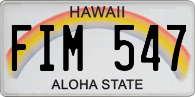 HI license plate FIM547