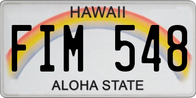 HI license plate FIM548