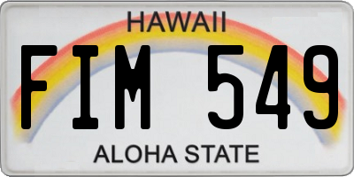 HI license plate FIM549