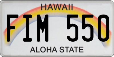 HI license plate FIM550