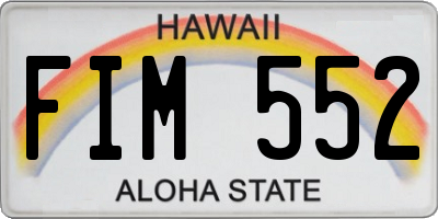 HI license plate FIM552