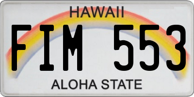 HI license plate FIM553