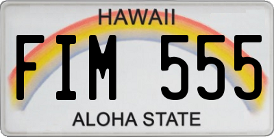 HI license plate FIM555