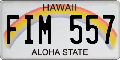 HI license plate FIM557