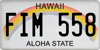 HI license plate FIM558