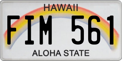 HI license plate FIM561