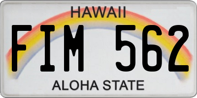 HI license plate FIM562