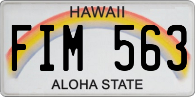 HI license plate FIM563